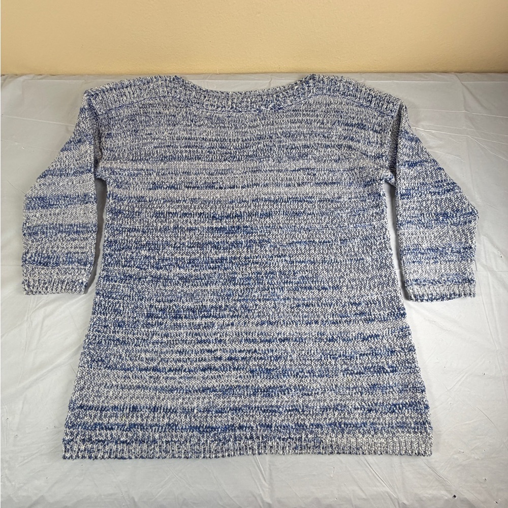 Talbots Heathered Blue and Gray Knit Sweater